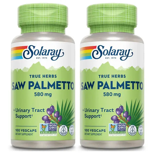 2 Pack - Solaray Saw Palmetto Berry 580mg Prostate Health 100 VegCaps Solaray